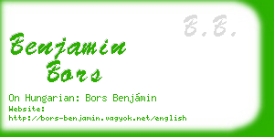 benjamin bors business card
